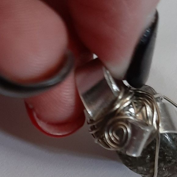 Sterling Silver 925 wire wrapped blue flash labradorite boho necklace - Picture 7 of 11